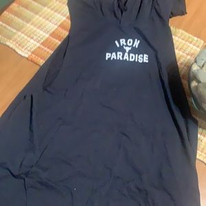 This is a tank top workout hoodie shirt.